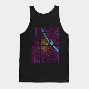 Vienna, Austria City Map Typography - Neon Tank Top